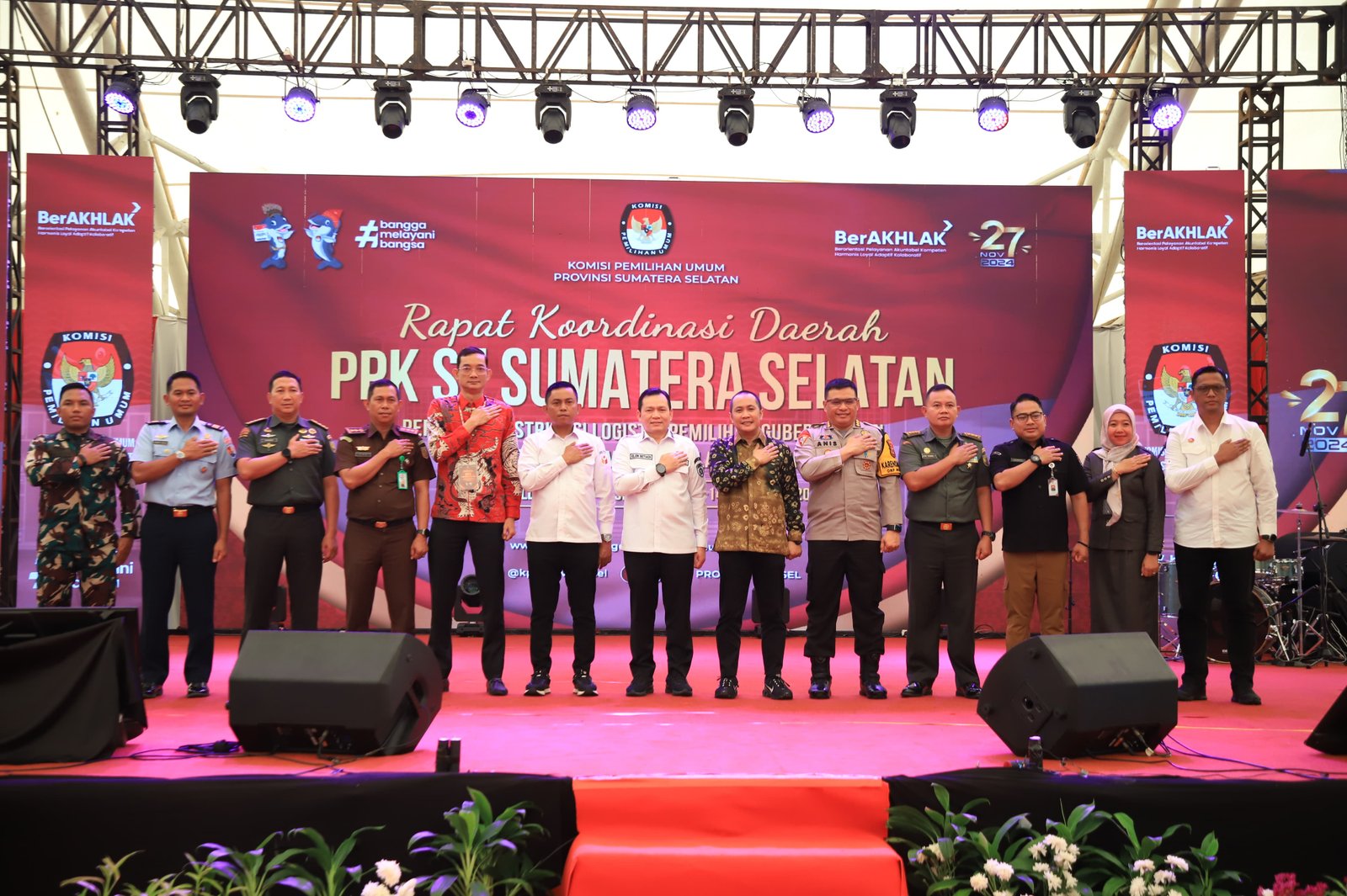 Rapat Konsolidasi Daerah Panitia Pemilihan Kecamatan Se Sumatera Selatan dalam rangka Persiapan Distribusi logistik Pemilihan Gubernur dan Wakil Gubernur Sumsel tahun 2024 diselenggarakan oleh KPU Prov. Sumsel