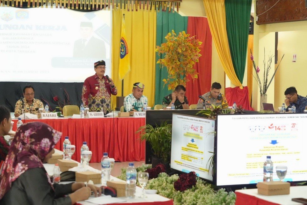 Kunjungan Kerja Pjs Gubernur Kalimantan Utara Dalam Rangka 		  Rakor Mensukseskan Pilkada Serentak Tahun 2024 Di Kota Tarakan