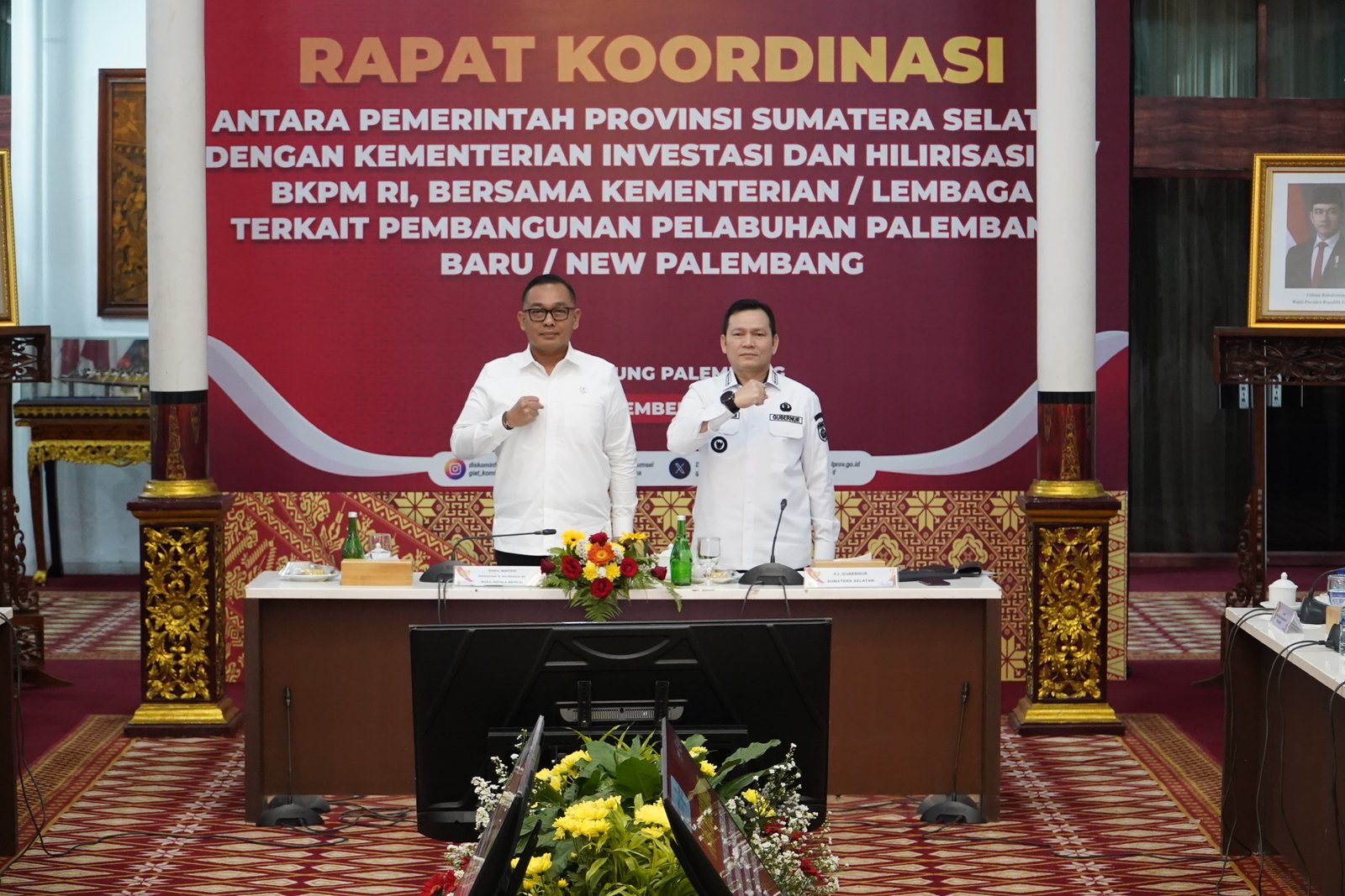 Rapat Koordinasi antara Pemerintah Provinsi Bersama dengan Kementerian Investasi dan Hililisasi RI/BKPM RI, dengan Kementerian/Lembaga Terkait Pembangunan Pelabuhan Palembang Baru/New Palembang