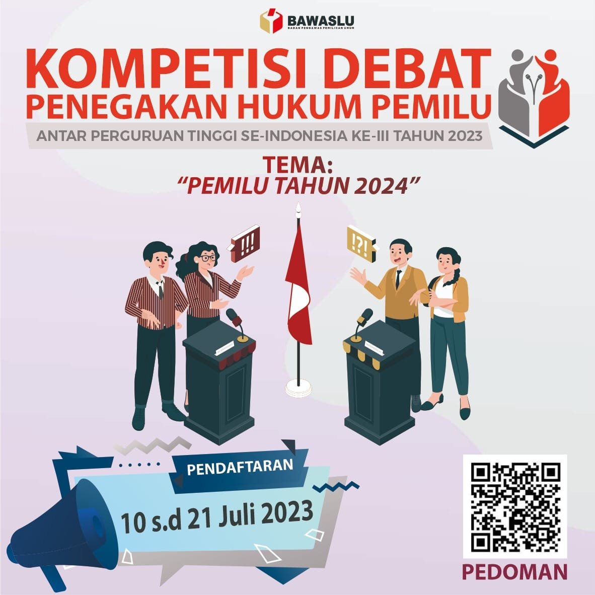 Mewakili Bapak Menteri pada Acra Grand Final Kompetisi Debat Penegakan Hukum Pemilu Antar Perguruan Tinggi Indonesia ke-IV Tahun 2024