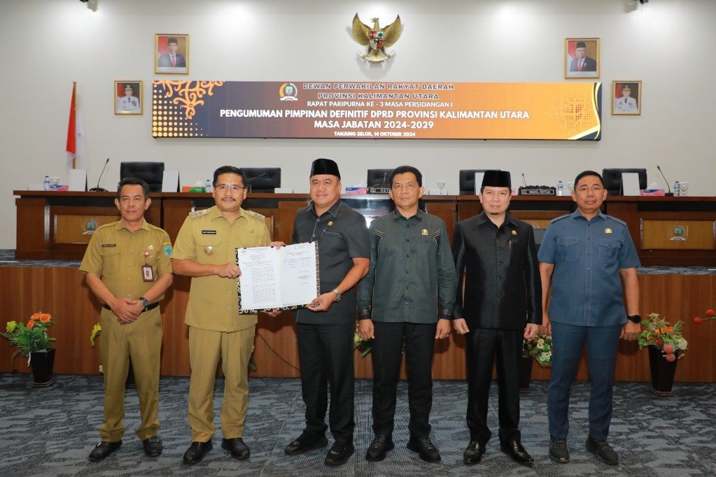 Rapat Paripurna Ke-3 DPRD Provinsi Kalimantan Utara Tahun 2024 		  Pengumuman Pimpinan Definitif DPRD Provinsi Kalimantan Utara Masa Jabatan 2024-2029